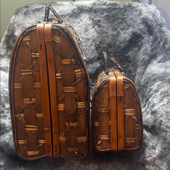 Woven Brown and Tan Basket Set - Picture 5 of 16